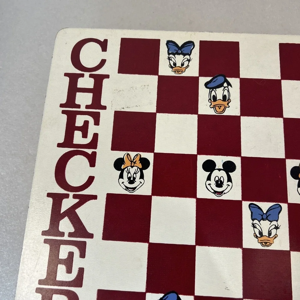 Vintage Walt Disney Bean Bag Checkers Checkered Board Read Stained Missing Piece
